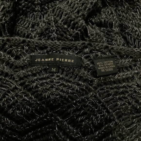 JEANNE PIERRE Sparkle. Medium. Black Knit Sweater - Picture 4 of 5